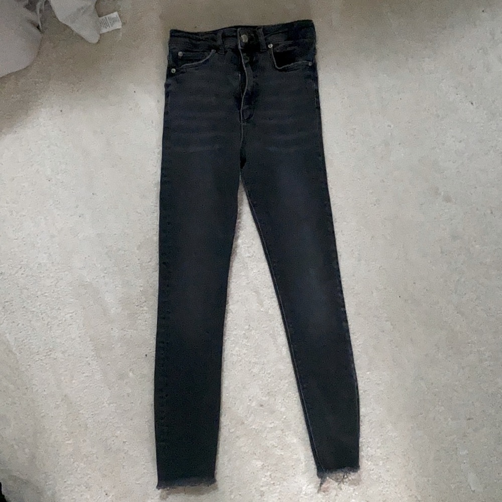ZARA Black Skinny Jeans HIGH Waisted Size US 4